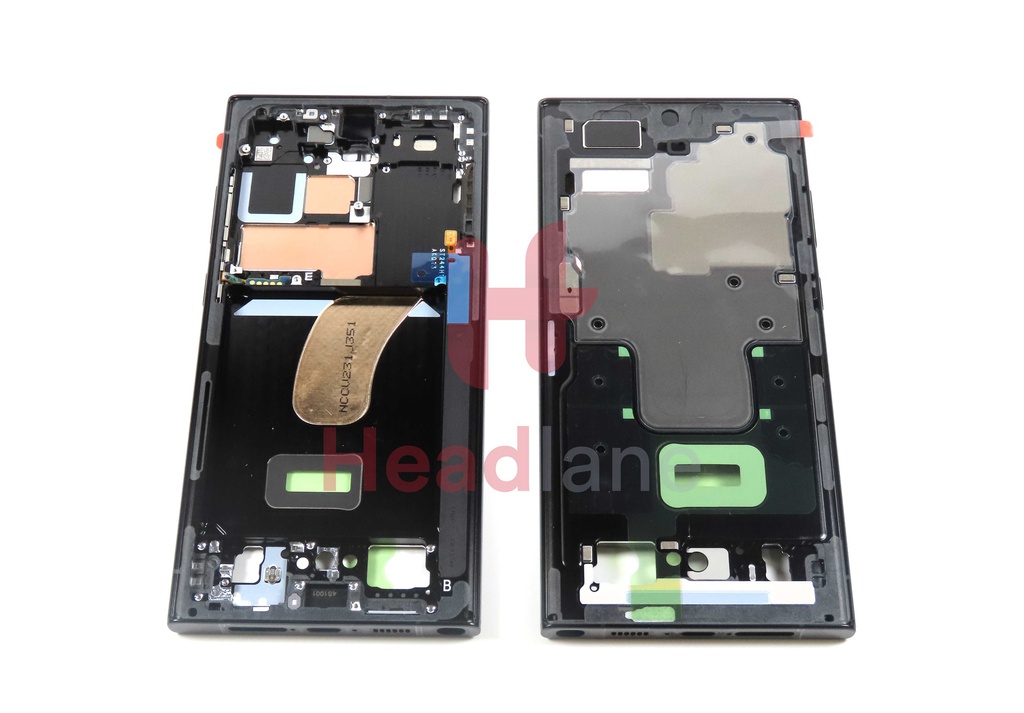 Samsung SM-S918 Galaxy S23 Ultra Display Frame / Chassis - Graphite / Red