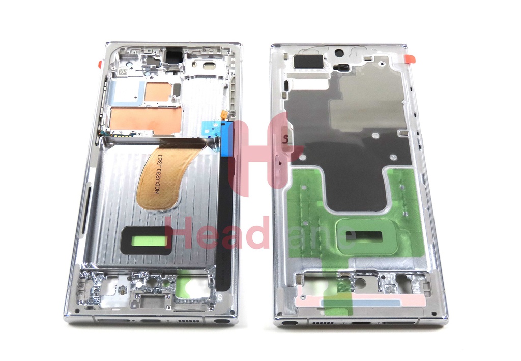 Samsung SM-S918 Galaxy S23 Ultra Display Frame / Chassis - Sky Blue / Lime