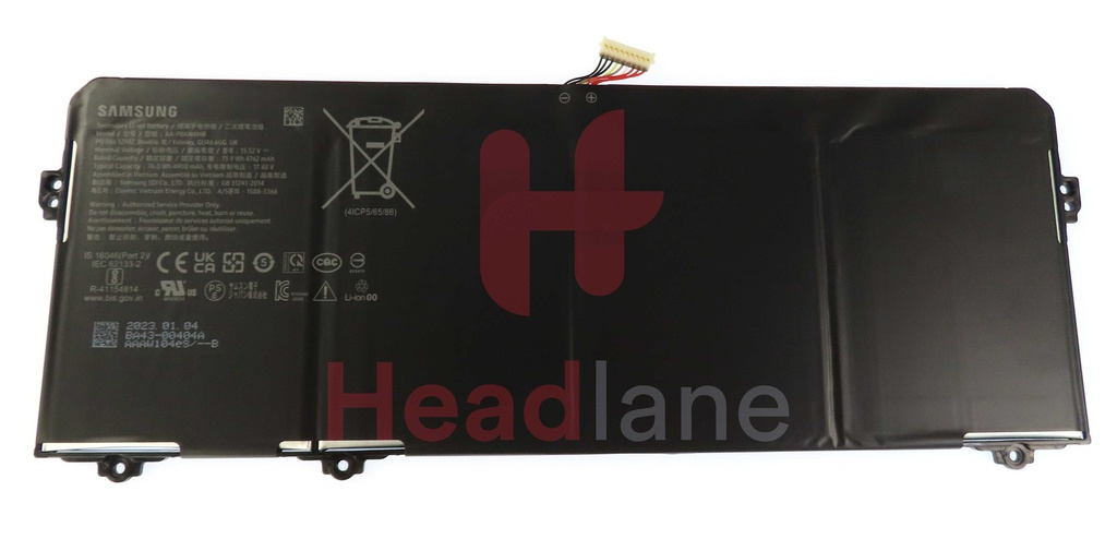 Samsung NP960QFG NP960QGK NP960XFG NP960QHA Galaxy Book3 / Book4 / Book5 Pro 360 AA-PBKN4MR 73.9Wh 4762mAh Battery