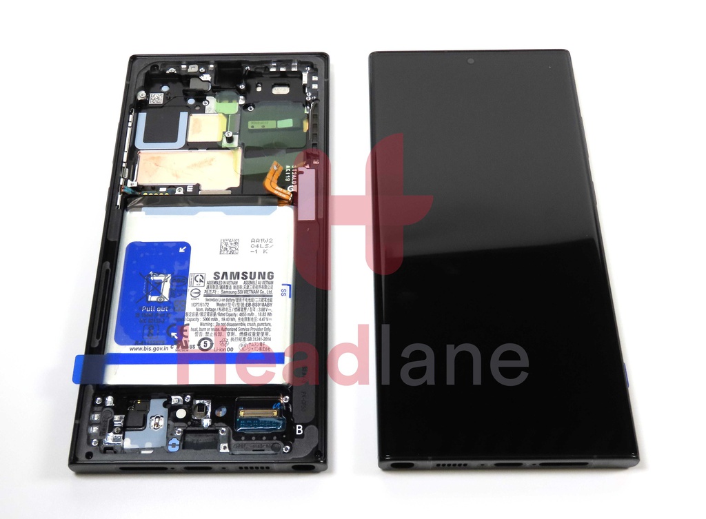 Samsung SM-S918 Galaxy S23 Ultra LCD Display / Screen + Touch + Battery - Graphite / Red