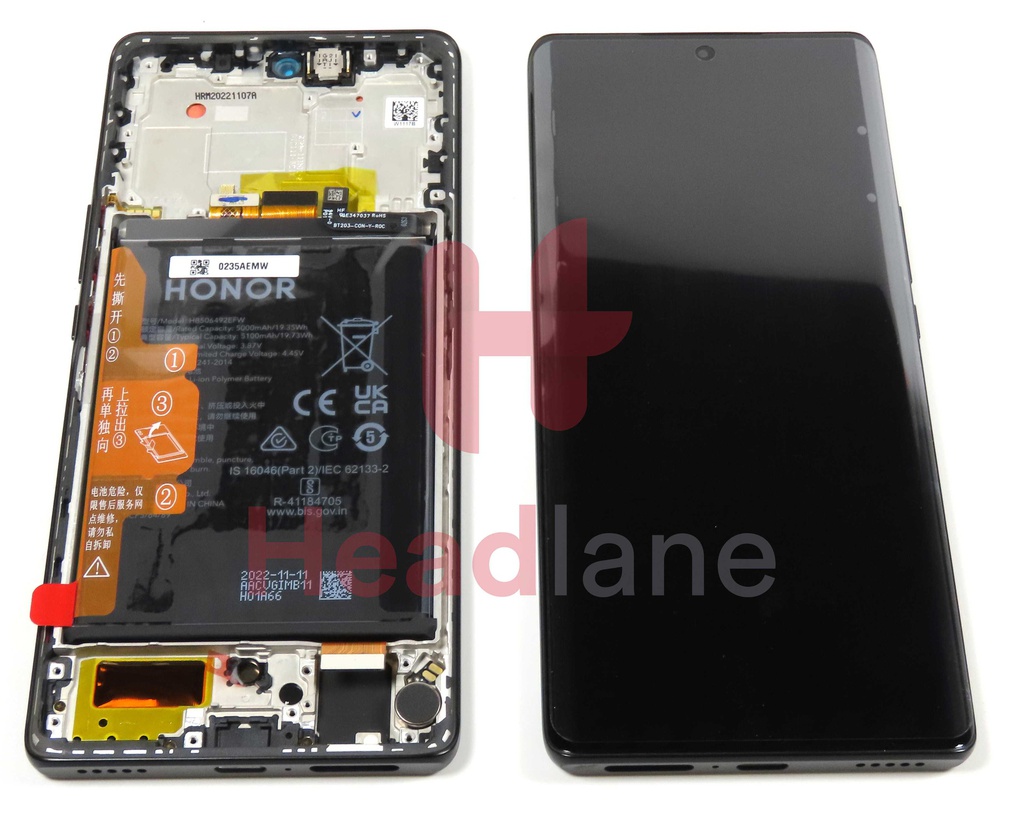 Honor Magic5 Lite LCD Display / Screen + Touch + HB506492EFW Battery - Black