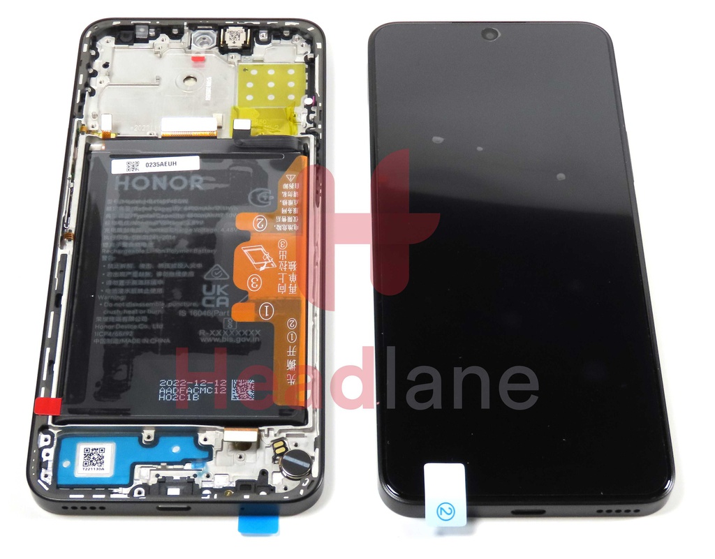 Honor 90 Lite, X8a LCD Display / Screen + Touch + HB416594EGW Battery - Black