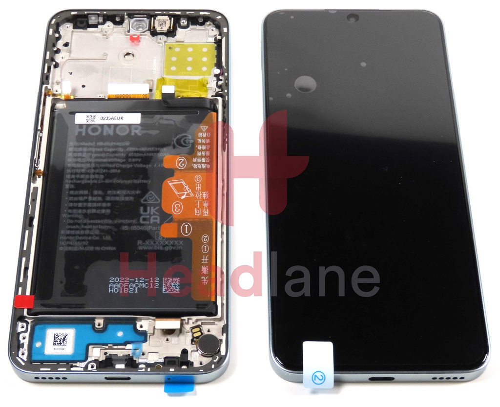 Honor 90 Lite, X8a LCD Display / Screen + Touch + HB416594EGW Battery - Silver