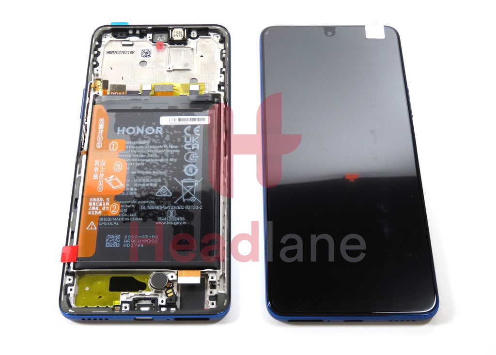 Honor Magic4 Lite LCD Display / Screen + Touch + Battery Assembly - Blue