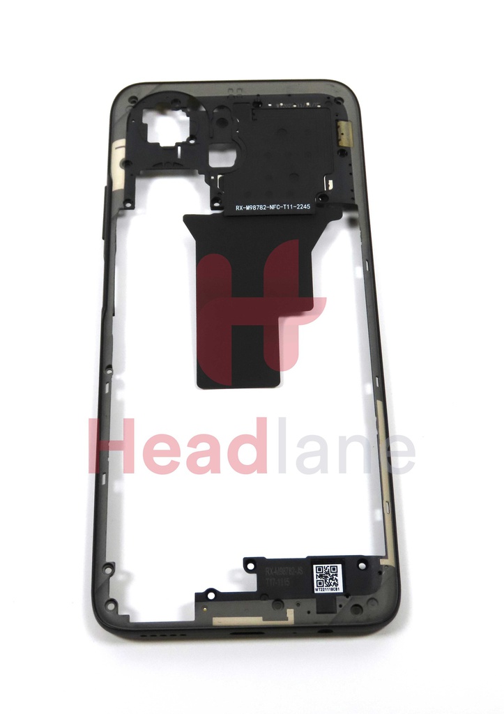Honor X7a Middle Cover / Chassis + NFC Antenna - Black