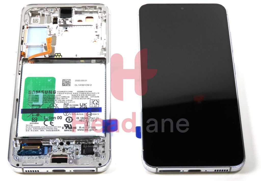 Samsung SM-S911 Galaxy S23 LCD Display / Screen + Touch + Battery - Lime