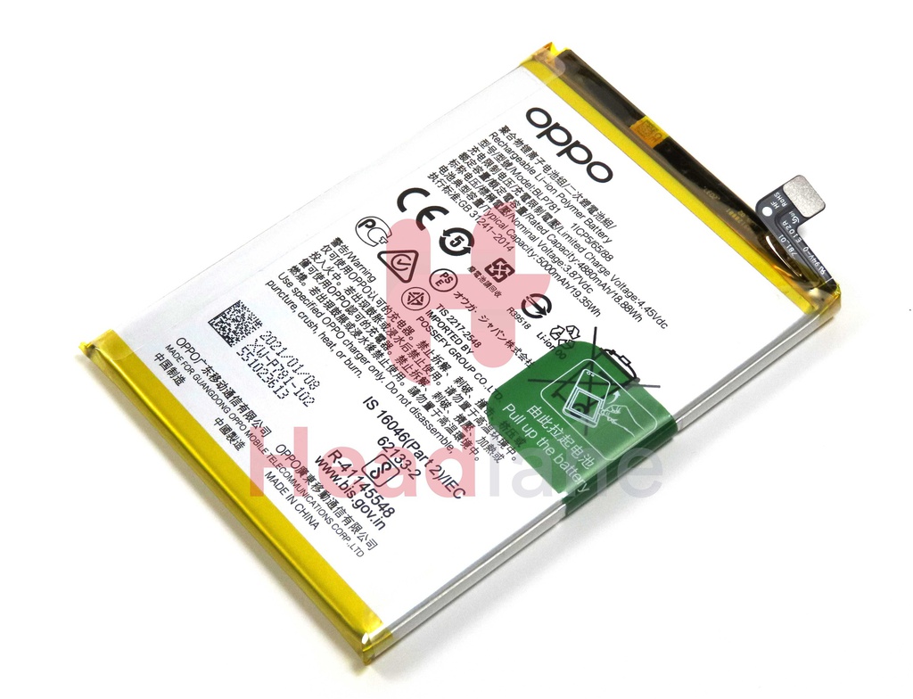 Oppo CPH2061 CPH2069 CPH2067 CPH2059 A52 / A72 / A92 BLP781 5000mAh Internal Battery
