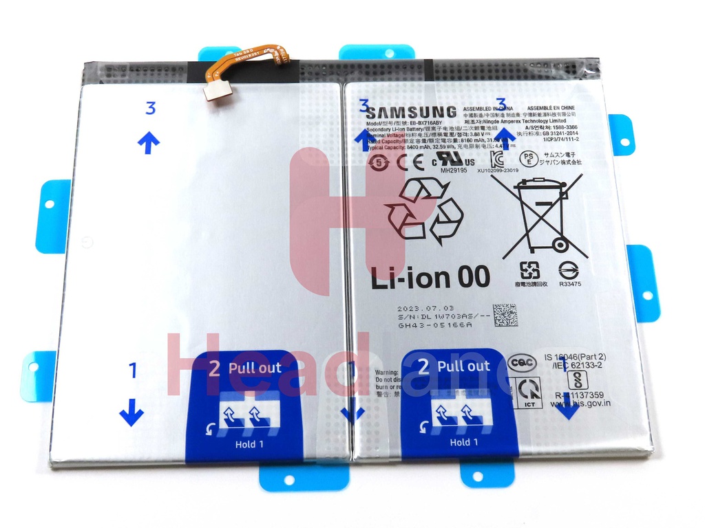 Samsung SM-X710 X716 Galaxy Tab S9 (WiFi/5G) EB-BX716ABY 8400mAh Internal Battery