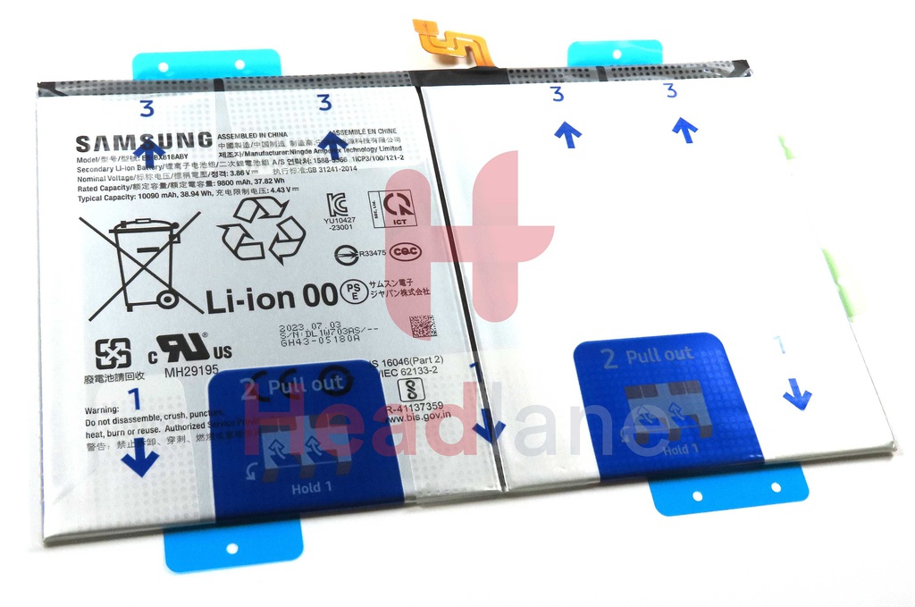 Samsung SM-X810 X816 Galaxy Tab S9+ WiFi / 5G EB-BX818ABY 10090mAh Internal Battery