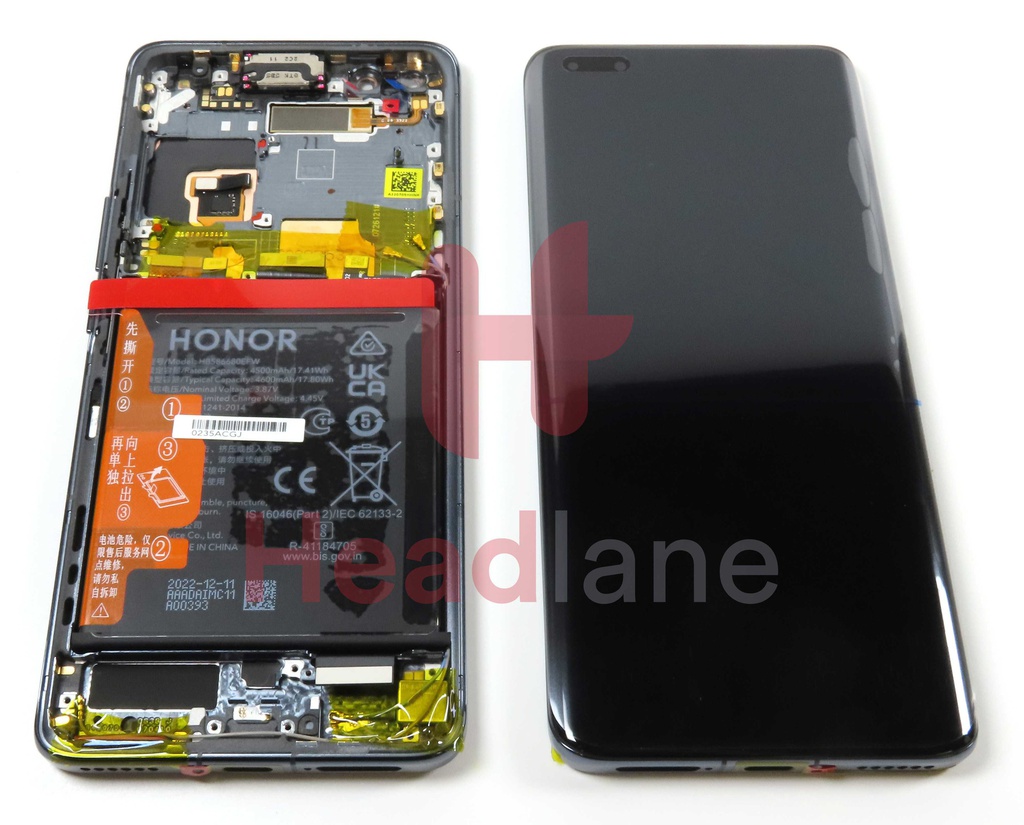 Honor Magic4 Pro LCD Display / Screen + Touch + HB586680EFW Battery - Black
