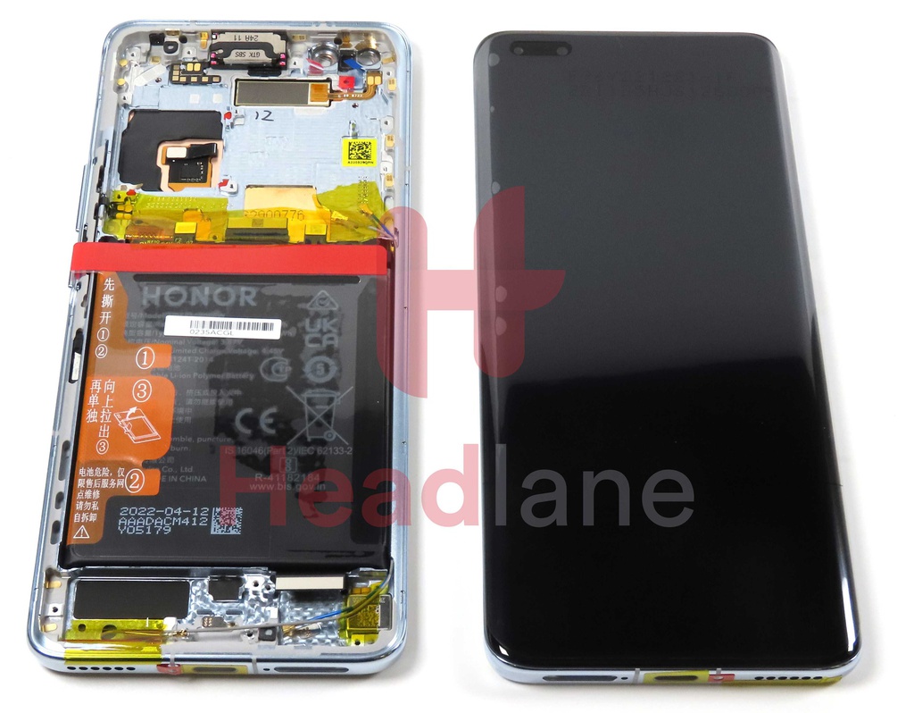 Honor Magic4 Pro LCD Display / Screen + Touch + HB586680EFW Battery - Cyan