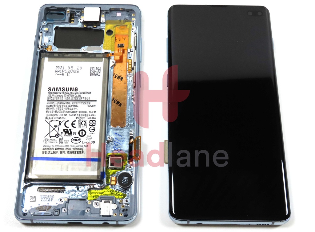 Samsung SM-G975 Galaxy S10+ / S10 Plus LCD Display / Screen + Touch + Battery - Prism Blue