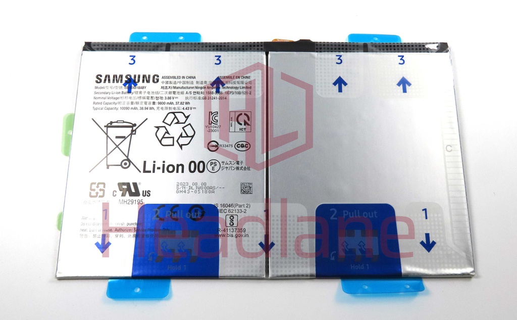 Samsung SM-X610 X616 Galaxy Tab S9 FE+ (WiFi / 5G) EB-BX818ABY 10090mAh Internal Battery