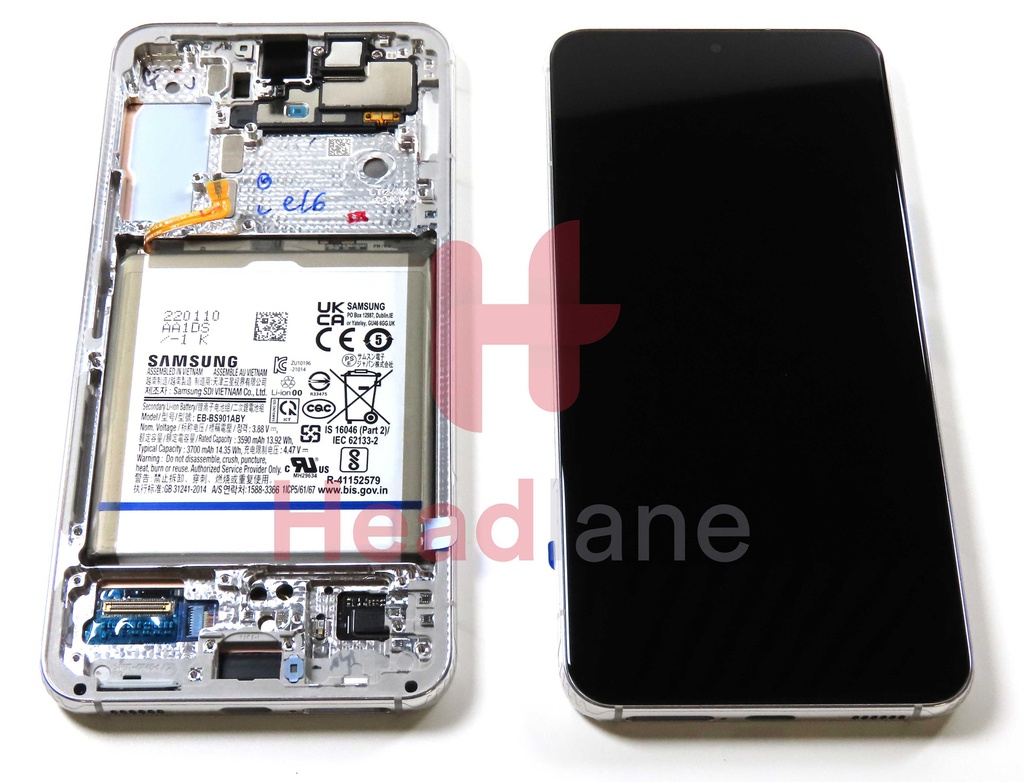 Samsung SM-S901U Galaxy S22 LCD Display / Screen + Touch + Battery - Phantom White (USA Version)