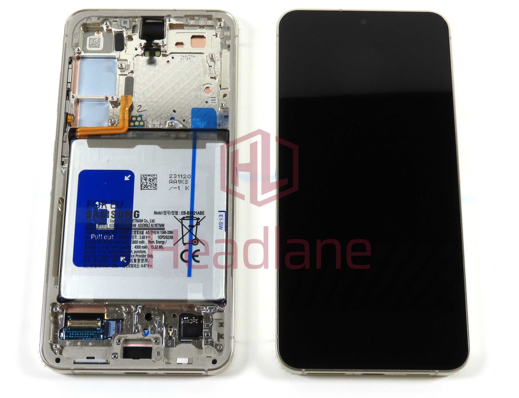 Samsung SM-S921 Galaxy S24 LCD Display / Screen + Touch + Battery - Amber Yellow
