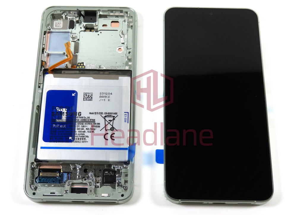 Samsung SM-S921 Galaxy S24 LCD Display / Screen + Touch + Battery - Jade Green