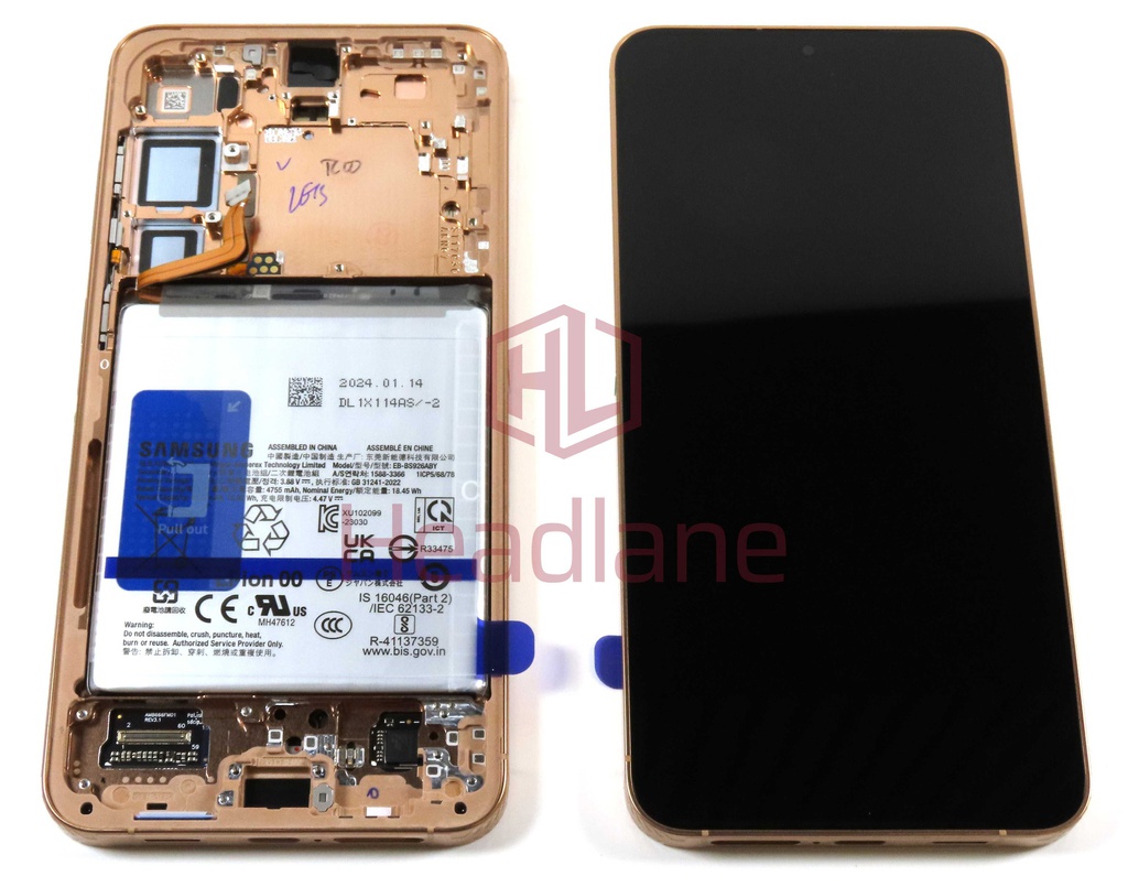 Samsung SM-S926 Galaxy S24+ / Plus LCD Display / Screen + Touch + Battery - Sandstone Orange