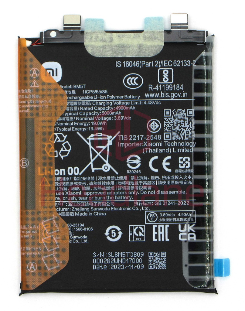 Xiaomi 13T / Redmi Note 13 Pro / Redmi Note 14S / Poco M6 Pro / Poco X6 Pro 5G / 14T BM5T 5000mAh Internal Battery