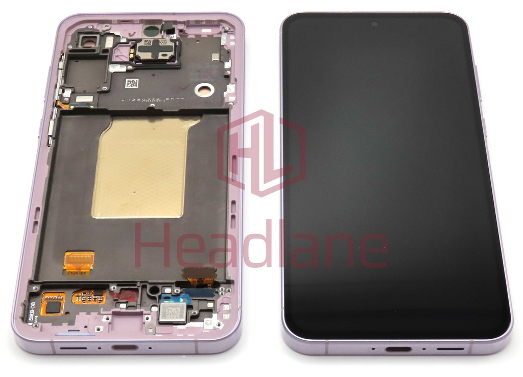 Samsung SM-A556 Galaxy A55 5G LCD Display / Screen + Touch + Frame - Pink (Awesome Lilac) (Assembled)