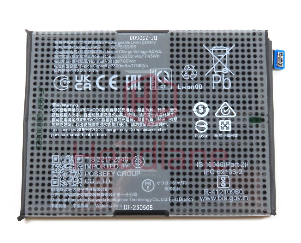 Oppo CPH2525 CPH2541 Reno10 Pro 5G BLP997 Internal Battery