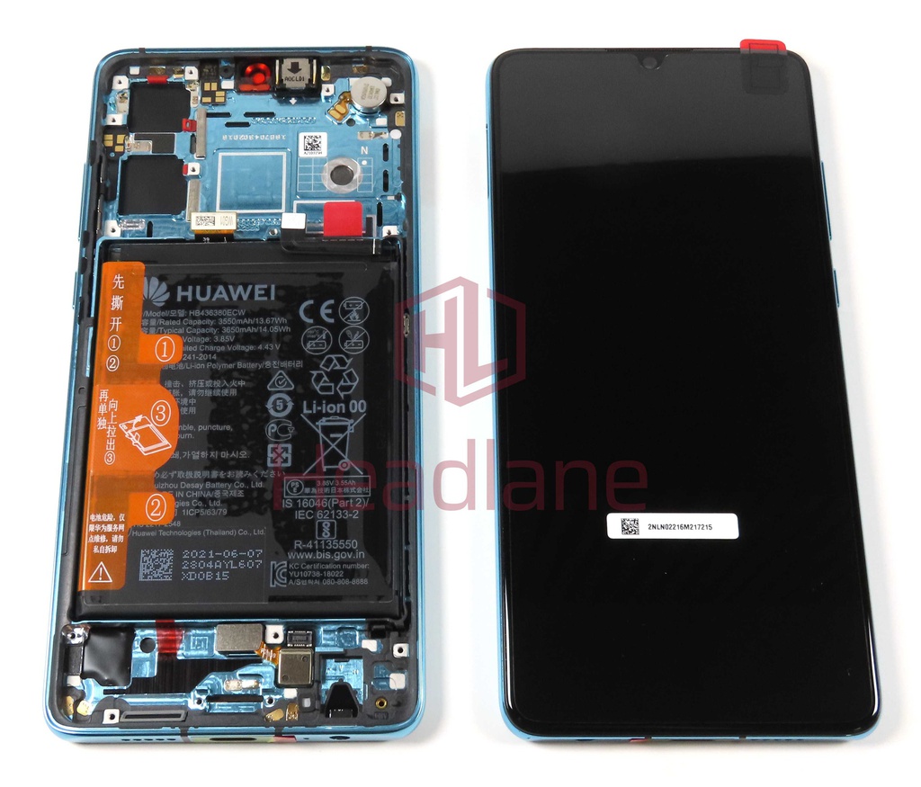 Huawei P30 LCD Display / Screen + Touch + Battery Assembly - Aurora Blue (No Box)