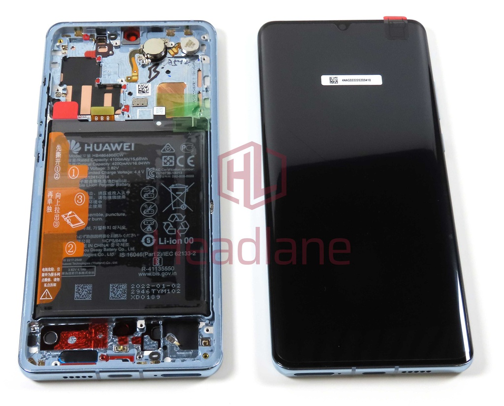 Huawei P30 Pro LCD Display / Screen + Touch + HB486486ECW Battery - Breathing Crystal (B Grade)