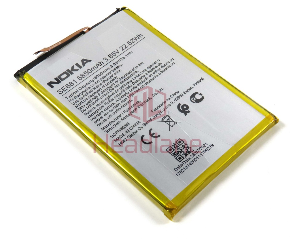 Nokia TA-1357 TA-1377 TA-1369 C30 SE681 6000mAh Internal Battery