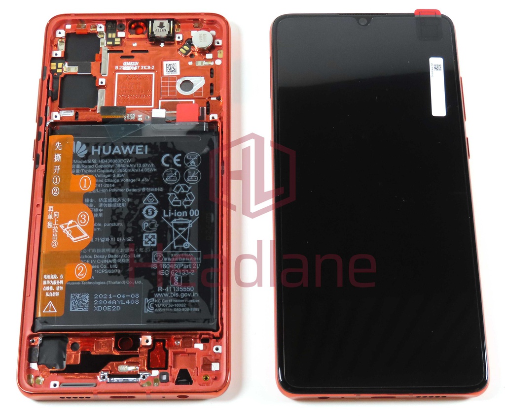 Huawei P30 LCD Display / Screen + Touch + Battery Assembly - Amber Sunrise (New Version)