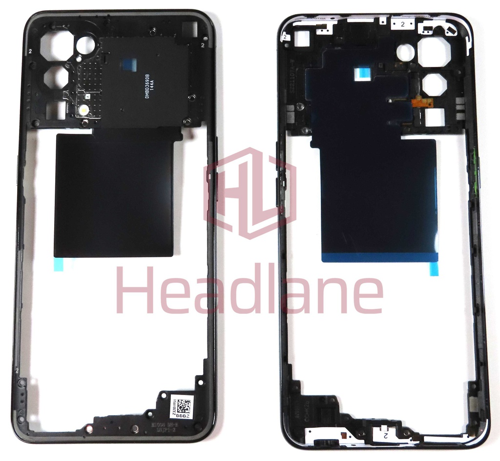 Oppo CPH2145 Reno5 5G / Find X3 Lite 5G Middle Cover / Chassis - Black