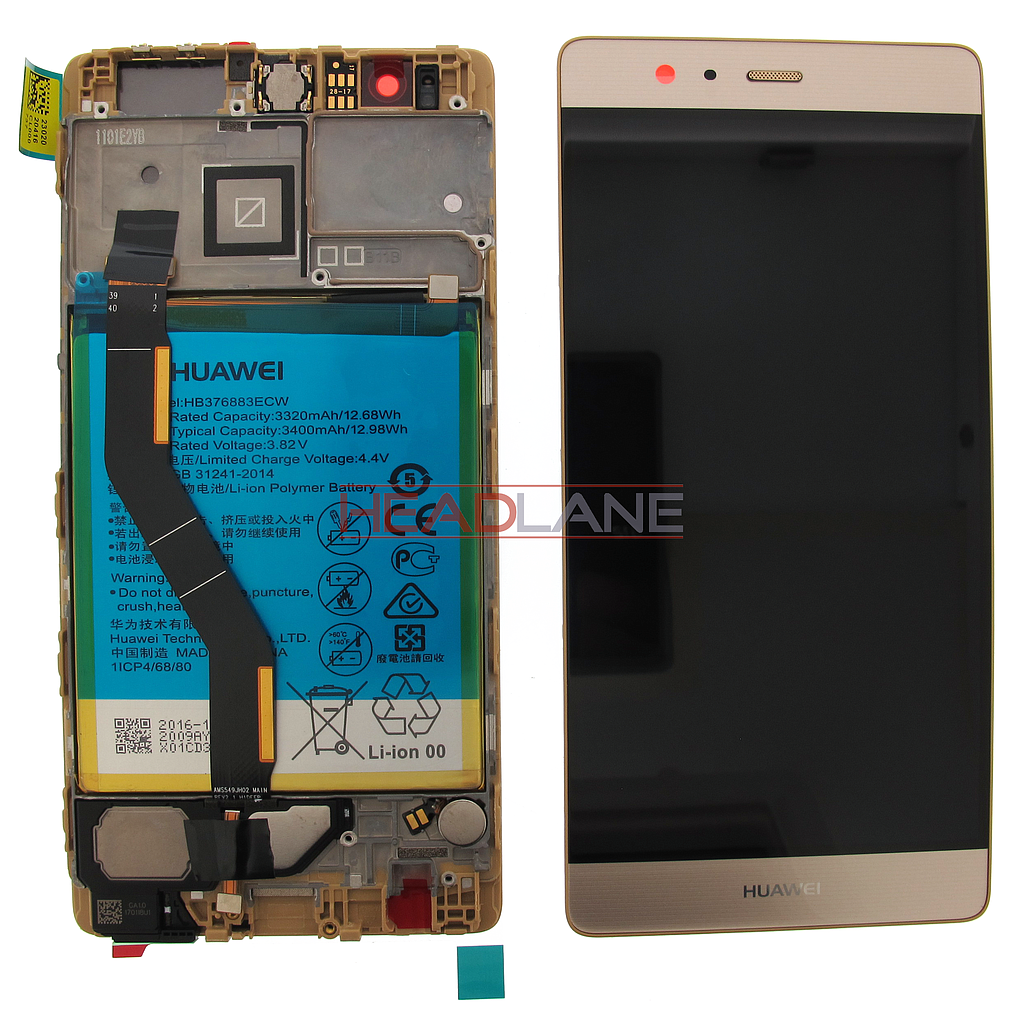 Huawei P9 Plus LCD Display / Screen + Touch + Battery Assembly - Gold