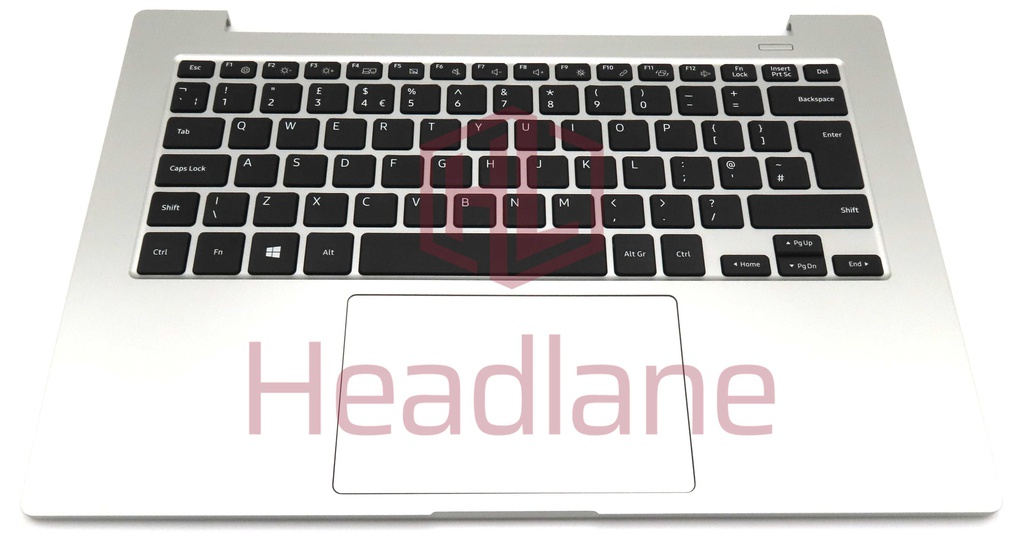 Samsung NP345XLA Galaxy Book Go LTE Top Cover + Keyboard + Touchpad UK QWERTY (Silver)