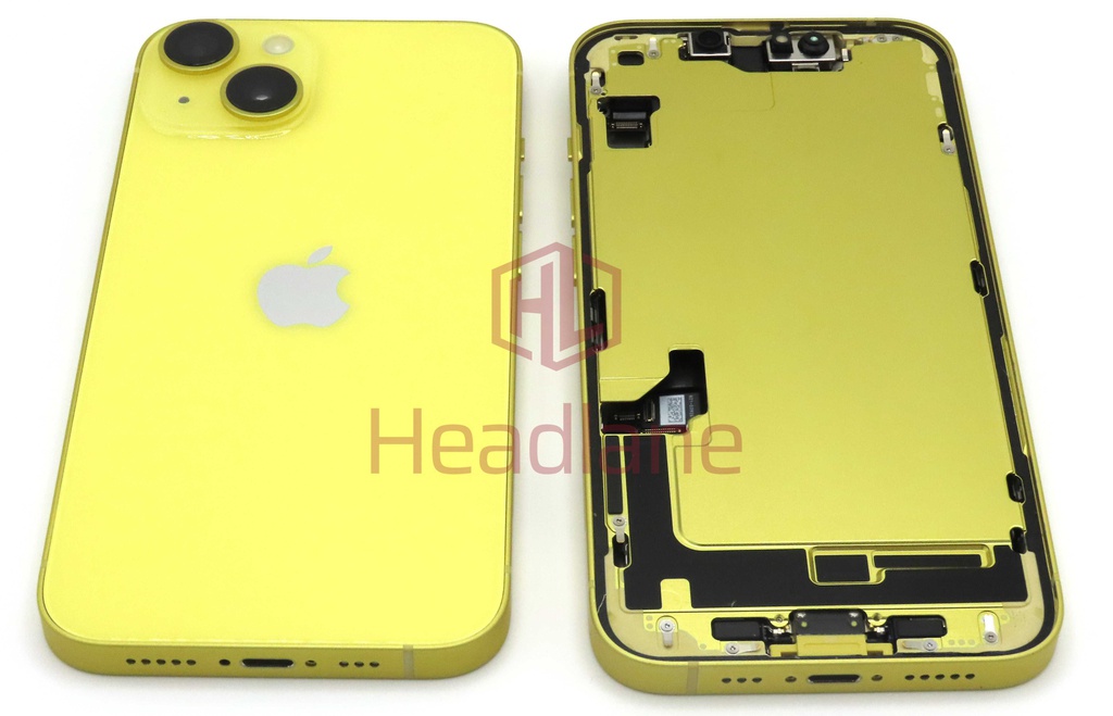 iPhone 14 Back / Battery Cover + Small Parts - Yellow (Pulled - Grade A)