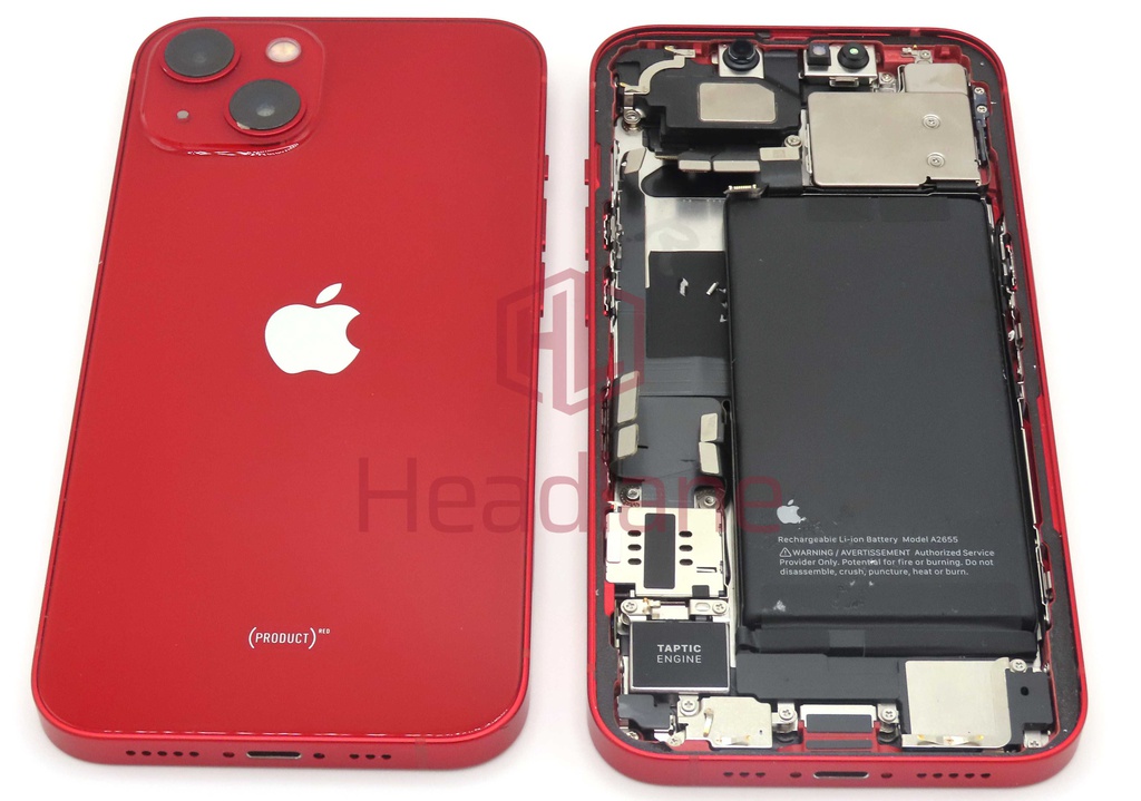 iPhone 13 Back / Battery Cover + Small Parts - Red (Pulled - Grade B)