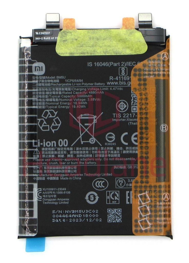 Xiaomi Redmi Note 13 Pro+ 5G BM5U 5000mAh Internal Battery