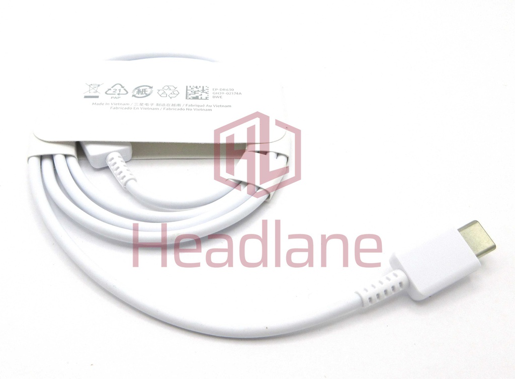 Samsung SM-R530 SM-R630 Galaxy Buds3 / Buds3 Pro EP-DR630BBE USB-C to USC-C Charging Cable - White