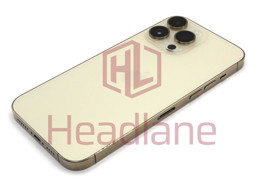 iPhone 14 Pro Max Back / Battery Cover + Small Parts - Gold (Pulled - Grade A)