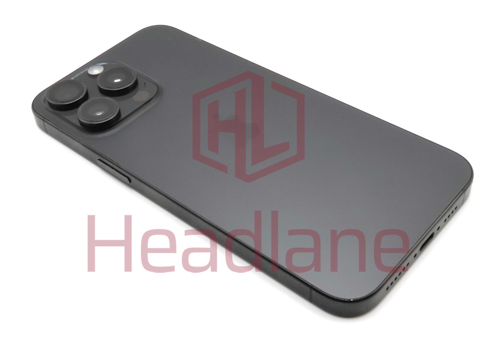 Apple iPhone 15 Pro Max Back / Battery Cover + Small Parts - Black Titanium (Pulled - Grade C)