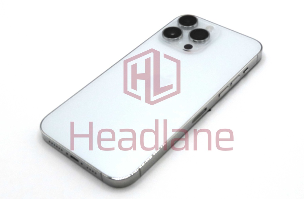 iPhone 14 Pro Max Back / Battery Cover + Small Parts - Silver (Pulled - Grade A)