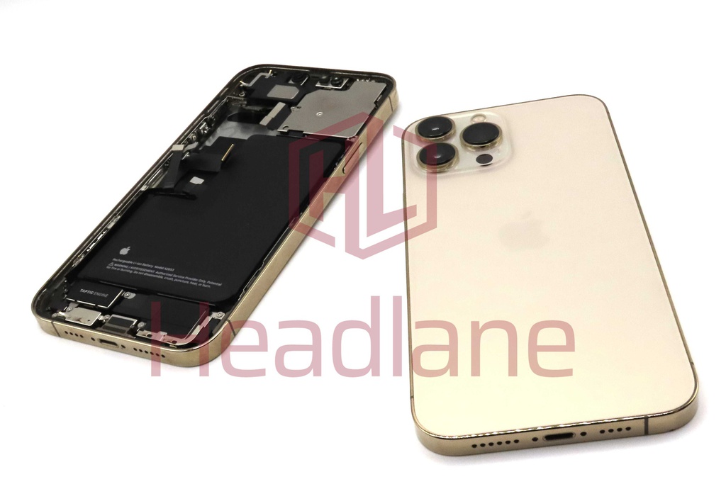 iPhone 13 Pro Max Back / Battery Cover + Small Parts - Gold (Pulled - Grade C)