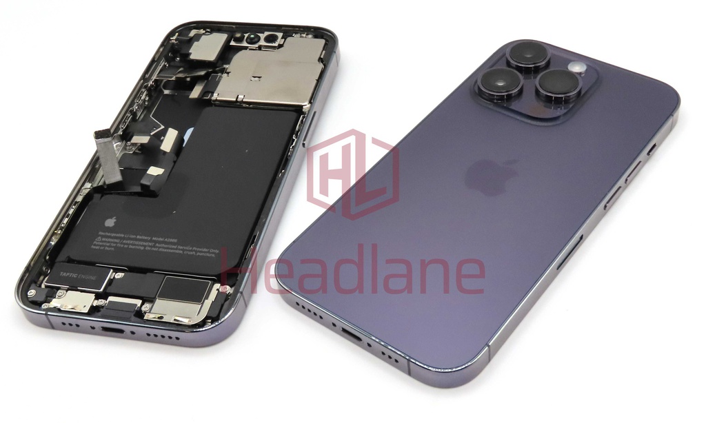 iPhone 14 Pro Back / Battery Cover + Small Parts - Purple (Pulled - Grade A)