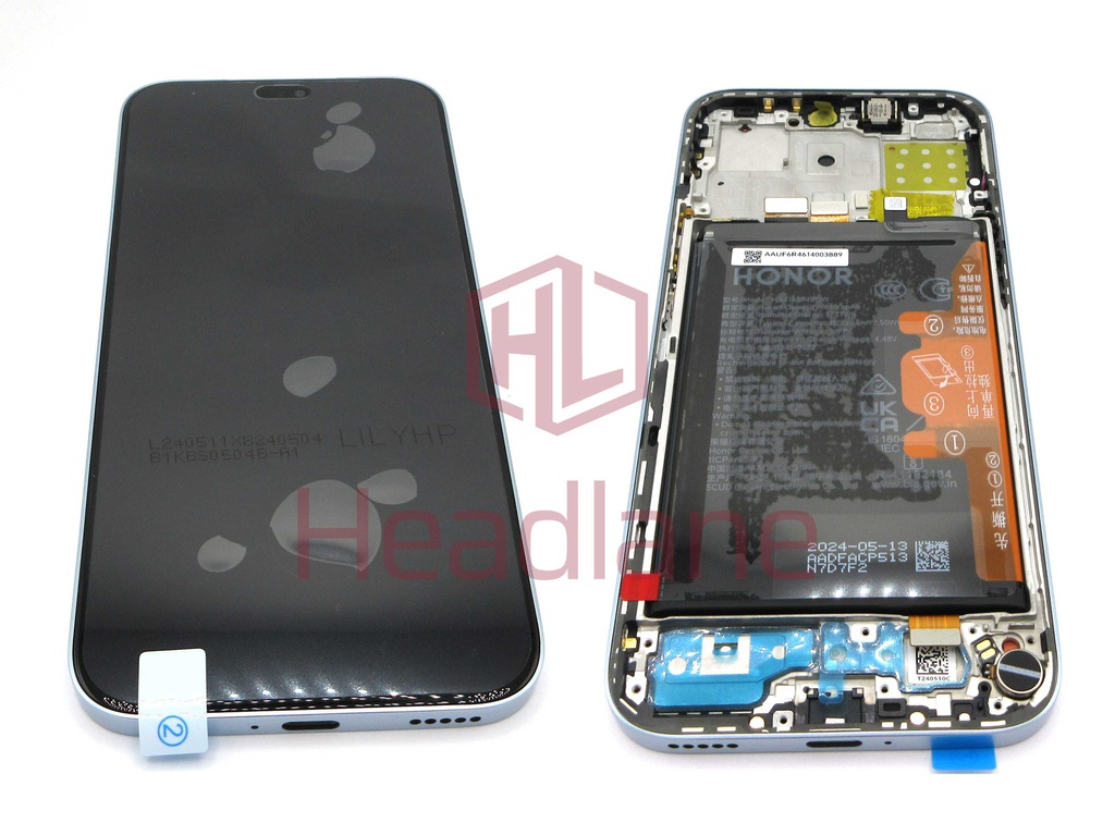 Honor X8b LCD Display / Screen + Touch + Battery - Silver