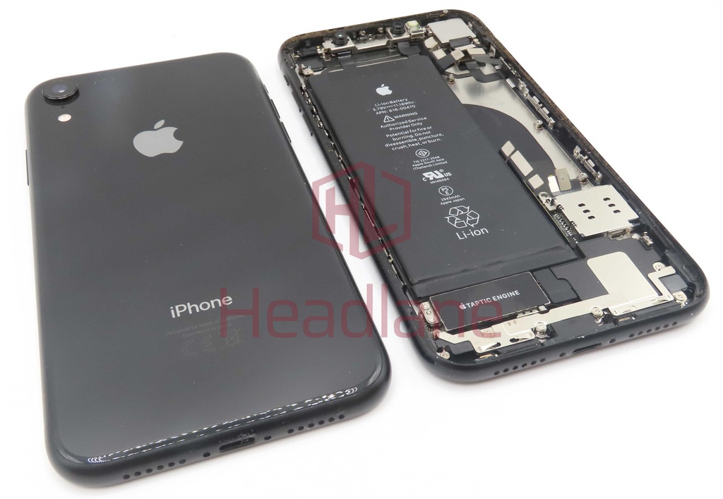 Apple iPhone XR Back / Battery Cover + Small Parts - Space Grey (Pulled - Grade C)