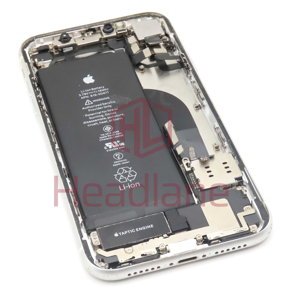 Apple iPhone XR Back / Battery Cover + Small Parts - White (Pulled - Grade C)