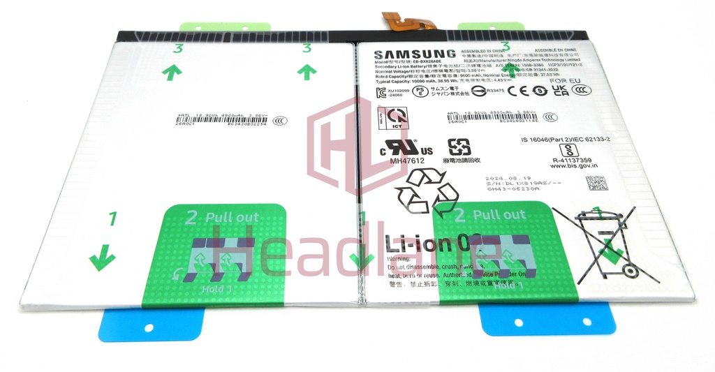 Samsung SM-X620 X626 X820 X826 Galaxy Tab S10 FE+ / S10+ (WiFi / 5G) EB-BX828ABE 10090mAh Internal Battery