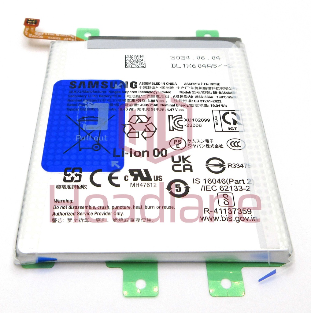 Samsung SM-A256 A346 A546 A356 A556 Galaxy A25 5G A34 5G A54 5G A35 5G A55 5G EB-BA546ABY 4905mAh Internal Battery