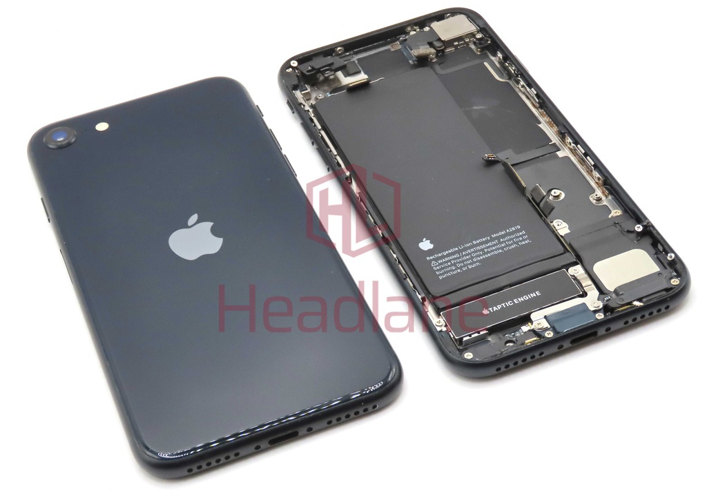 iPhone SE (2nd Gen) Back / Battery Cover + Small Parts - Black (Pulled - Grade B)