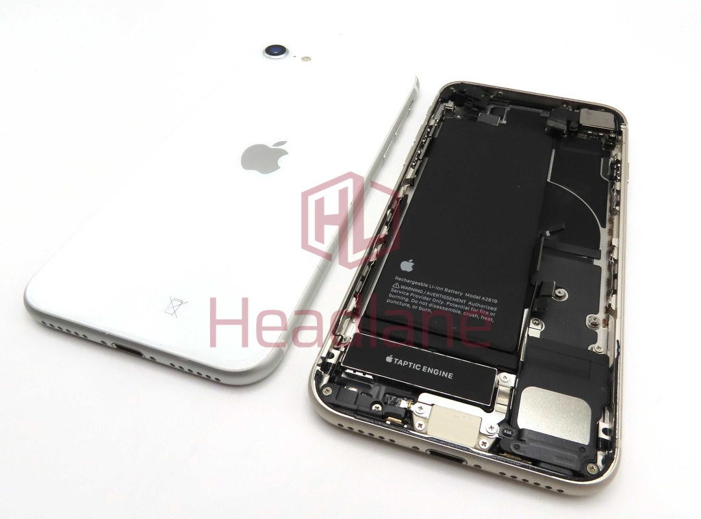 iPhone SE (2nd Gen) Back / Battery Cover + Small Parts - White (Pulled - Grade B)