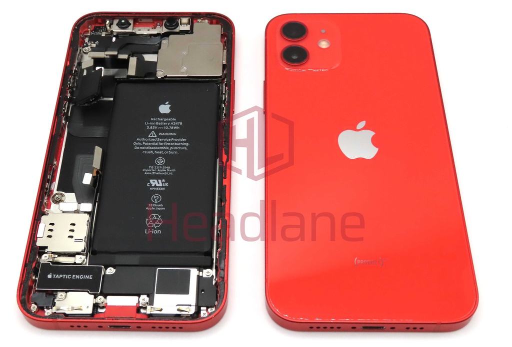 iPhone 12 Back / Battery Cover + Small Parts - Red (Pulled - Grade B)