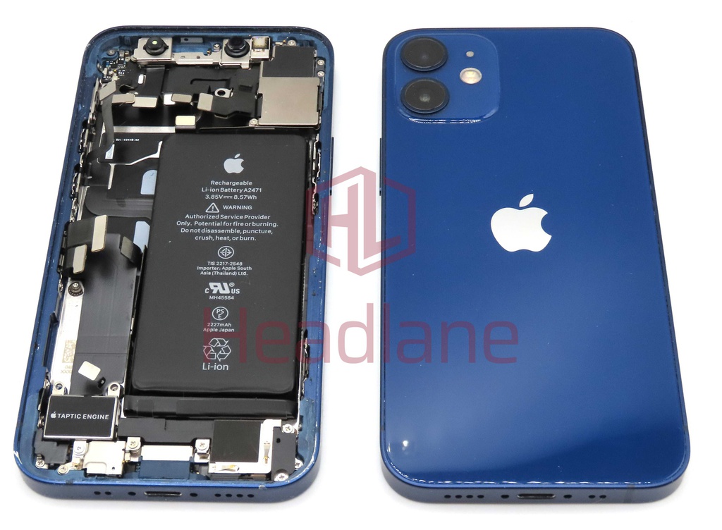 Apple iPhone 12 Mini Back / Battery Cover + Small Parts - Blue (Pulled - Grade C)