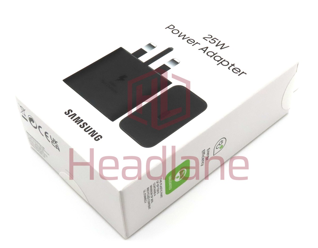 Samsung 25W USB-C Charger EP-T2510NBEGGB / Retail Packed - UK 3 Pin (Head Only) (Black)